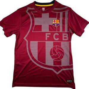 FC Barcelona Shirt Mens Medium Red Soccer Football Barca Crest Graphic Tee